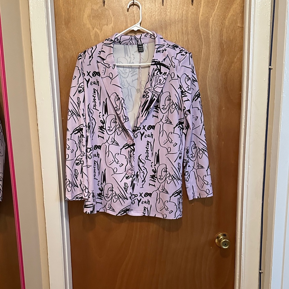 SHEIN Pink Graphic Women's Blazer